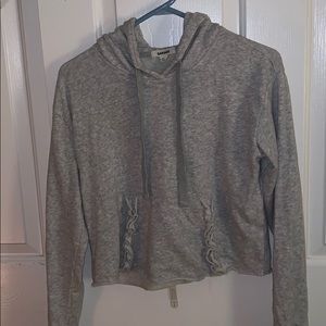 grey cropped hoodie